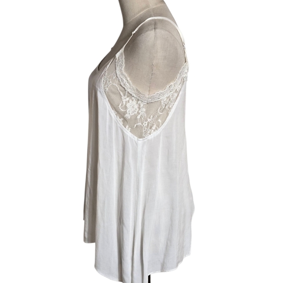 Free People Ivory Lace Slit Back Camisole Top - Picture 3 of 7